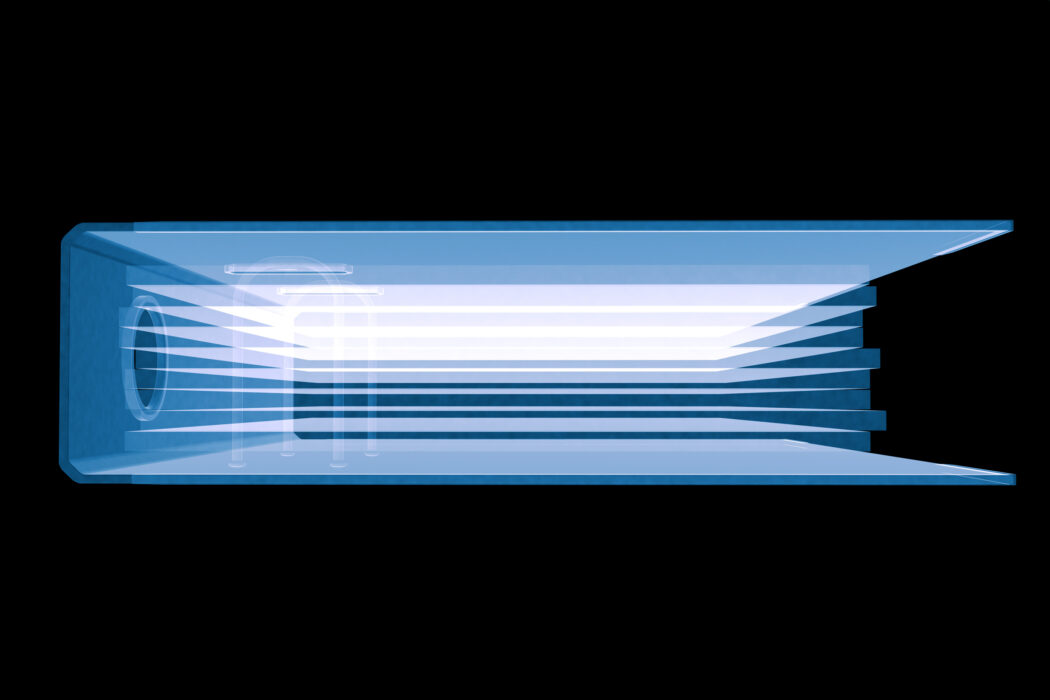 Liegender Ordner abstrakt in Röntgen-Optik